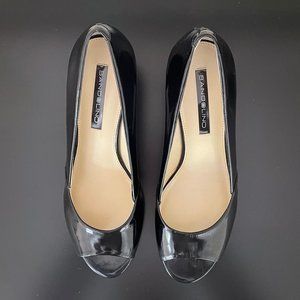 Bandolino Open Toe Patent Leather Pump